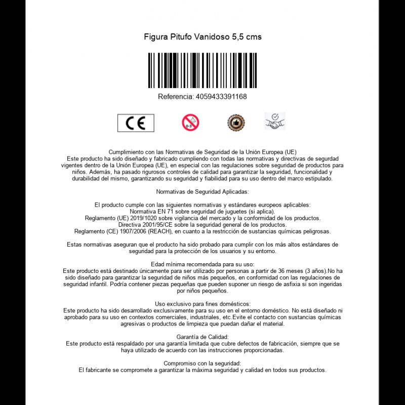 Figura Pitufo Vanidoso 5,5 cms image number null