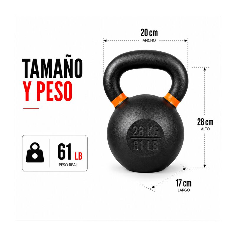 Pesa Rusa Kettlebell 61 Lb Hierro Fundido Cross... image number null