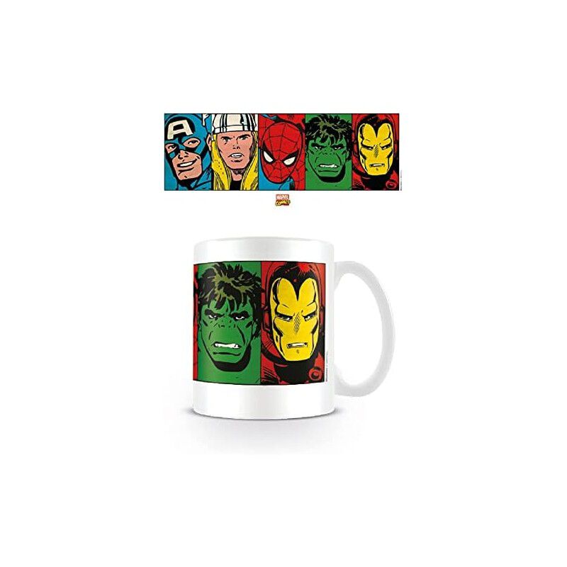 Taza Caras H&eacute;roes Marvel Retro 320 mls image number null