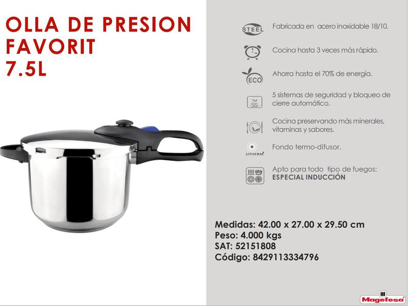Olla Presion Magefesa Acero Inoxidable Express ... image number null