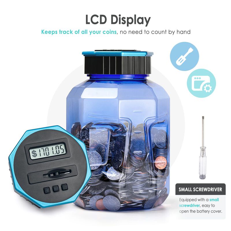 Conteo Digital De Monedas Piggy Bank Vcertcpl X... image number null
