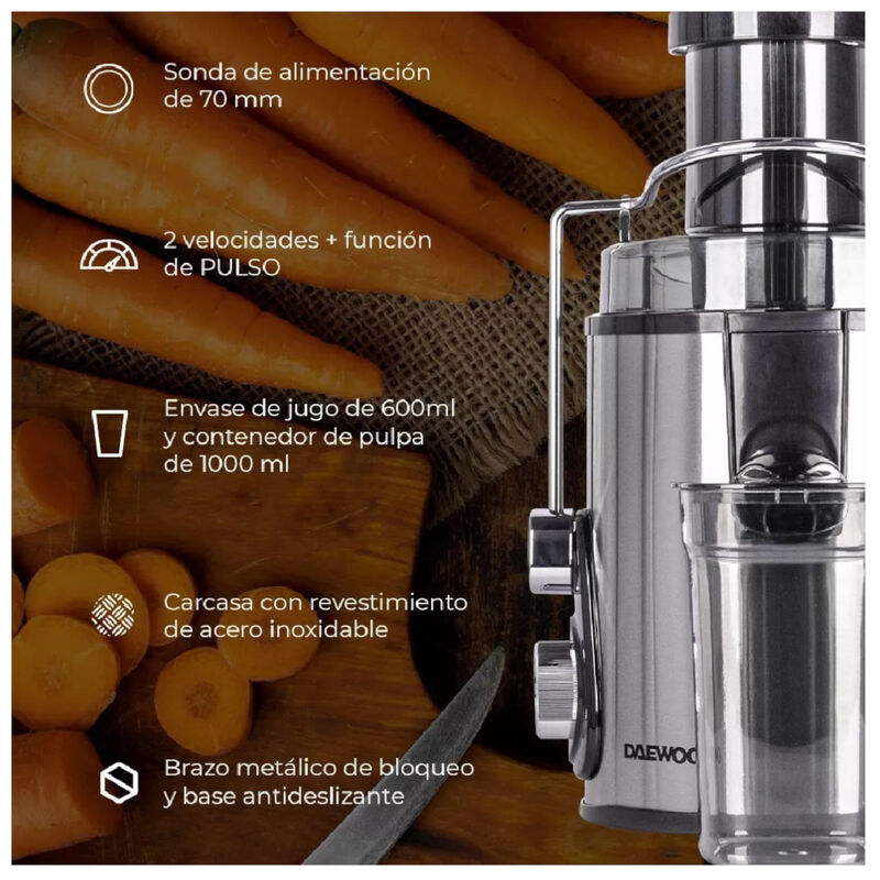 Extractor De Jugo Daewoo Acero Inoxidable 2 Vel... image number null