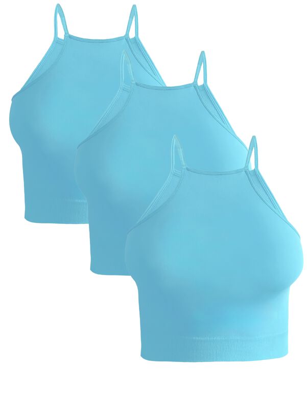 SET DE 3 CROP TOP DE MUJER TOP-09-PX3 AZUL CLAR... image number null