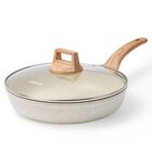 Sart&eacute;n Carote Antiadherente De 20 Cm Con Tapa De Granito Blanco
