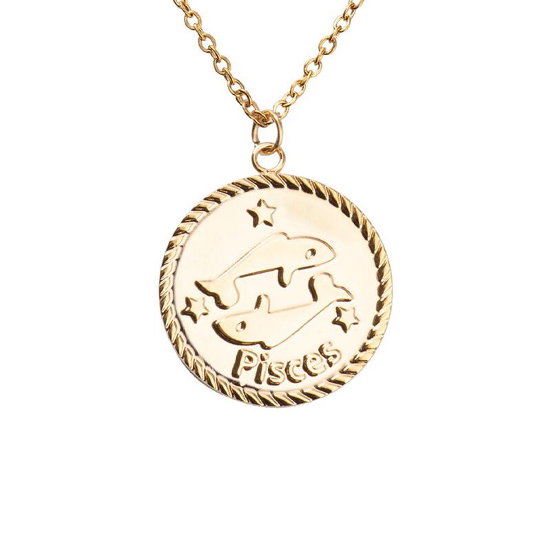 Collar Signo Zodiacal Hor&oacute;scopo, Ba&ntilde;o Oro 18k R... image number null