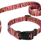 Set De Collar Y Correa Country Brook Petz 2,5 cm Rosa Camuflaje 1,8 m
