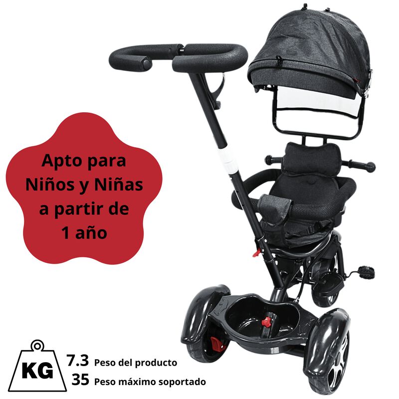 Triciclo Para Ni&ntilde;os Evolutivo Asiento Giratorio... image number null