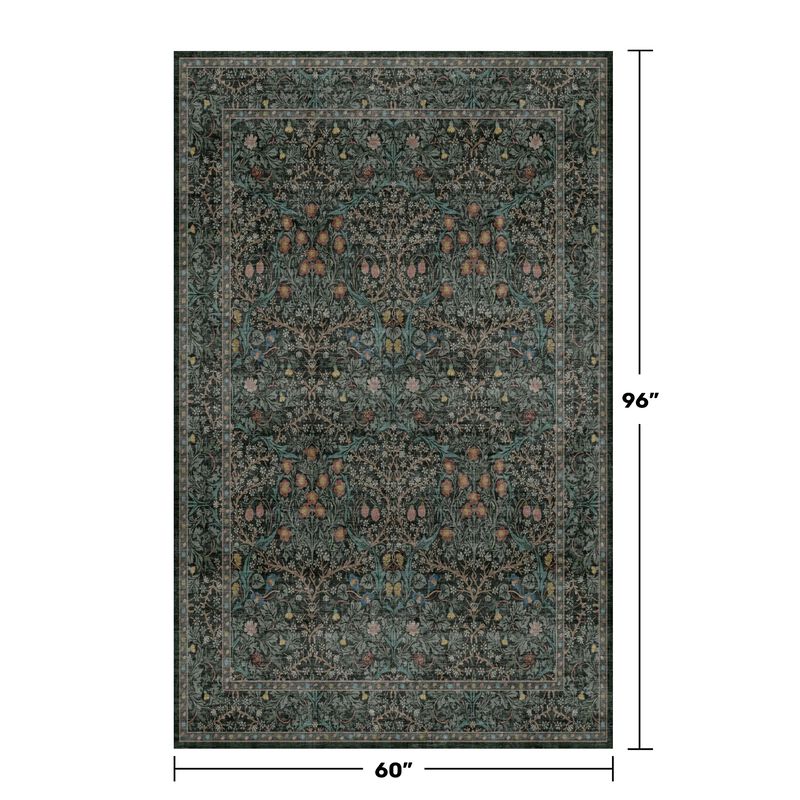 Alfombra Hazo Haus 152 cm Verde Oscuro Lavable ... image number null
