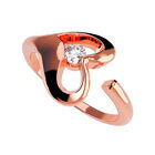 Anillo de Compromiso en Oro Rosa 10K con Circonia -  Talla:8/ FJ697-10R-CZ-8