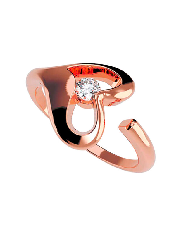 Anillo de Compromiso en Oro Rosa 10K con Circon... image number null