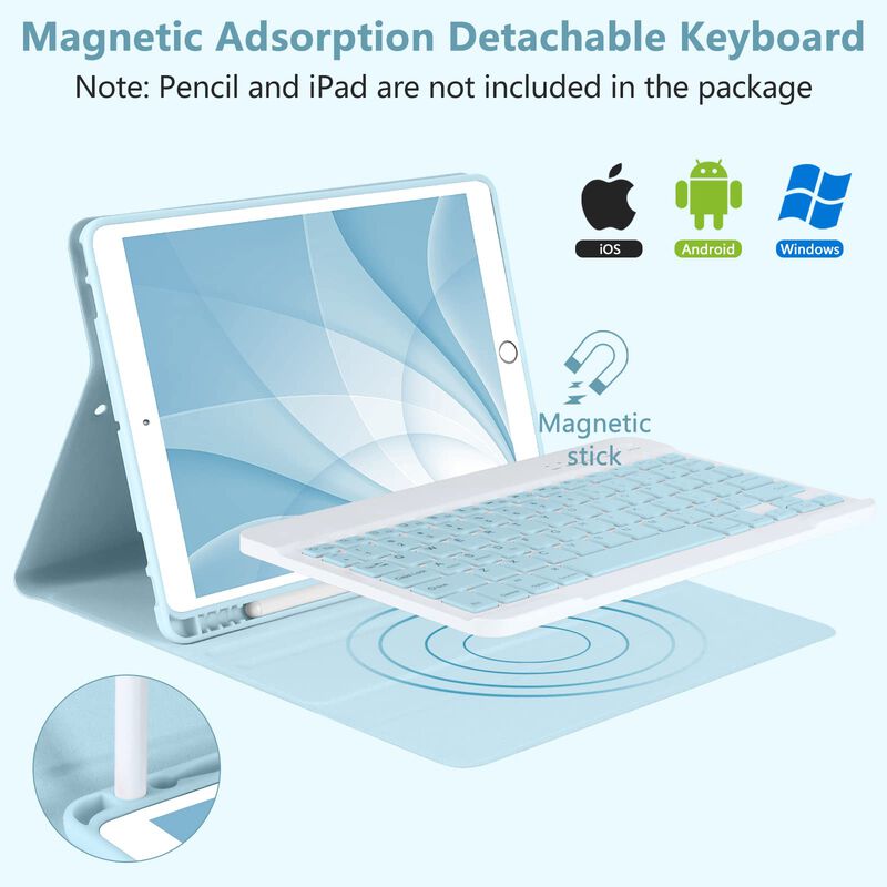 Funda Con Teclado Mmk Para Ipad 10.2 9.&ordf;, 8.&ordf; G... image number null