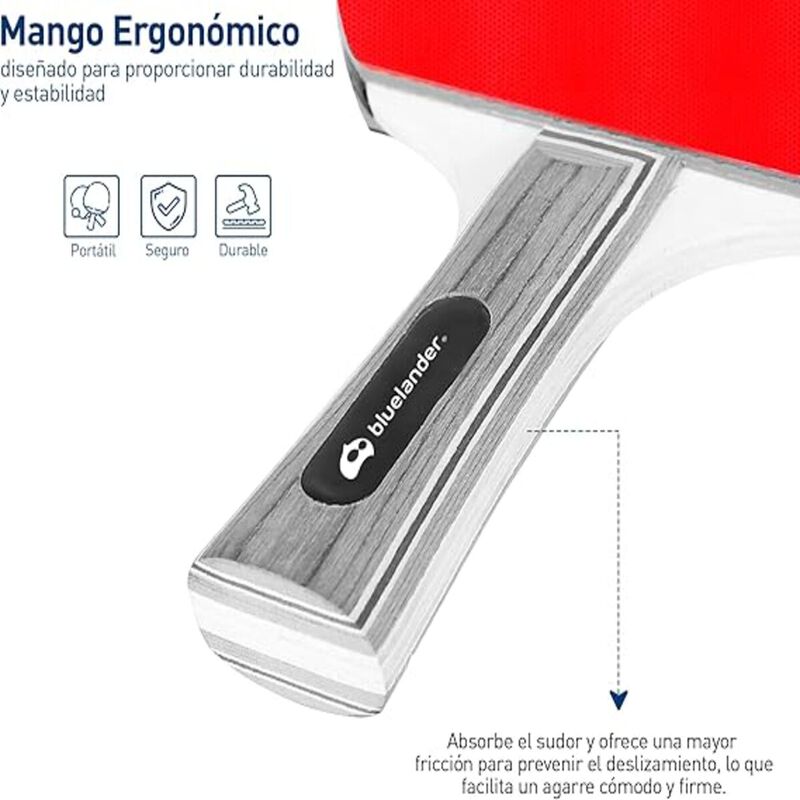 Set de Raqueta y Pelotas Ping Pong Bluelander image number null