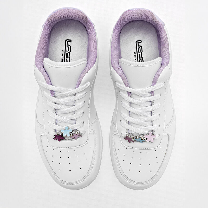 Leds Tenis Para Mujer Blanco Lila Cod 128728-e image number null