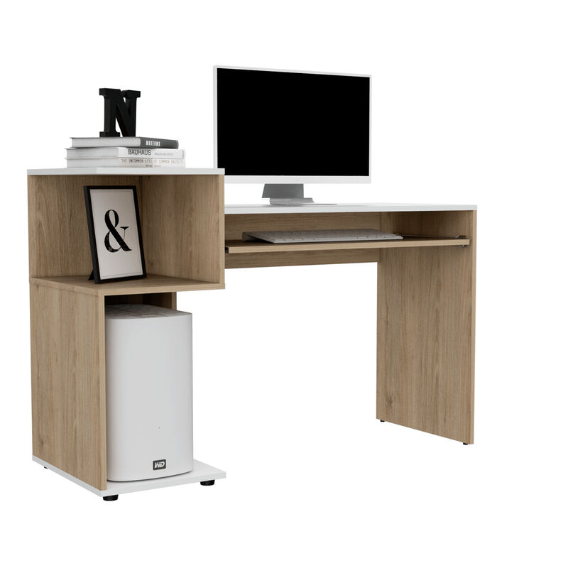 Escritorio Izan, Beige Y Blanco, Virtual Mueble... image number null
