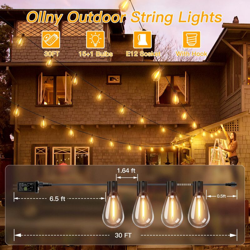 Cadena De Luces Para Exteriores Ollny S11 De 30... image number null