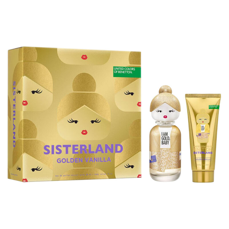Set Benetton Sisterland Golden Vanilla 2pzs 80m... image number null