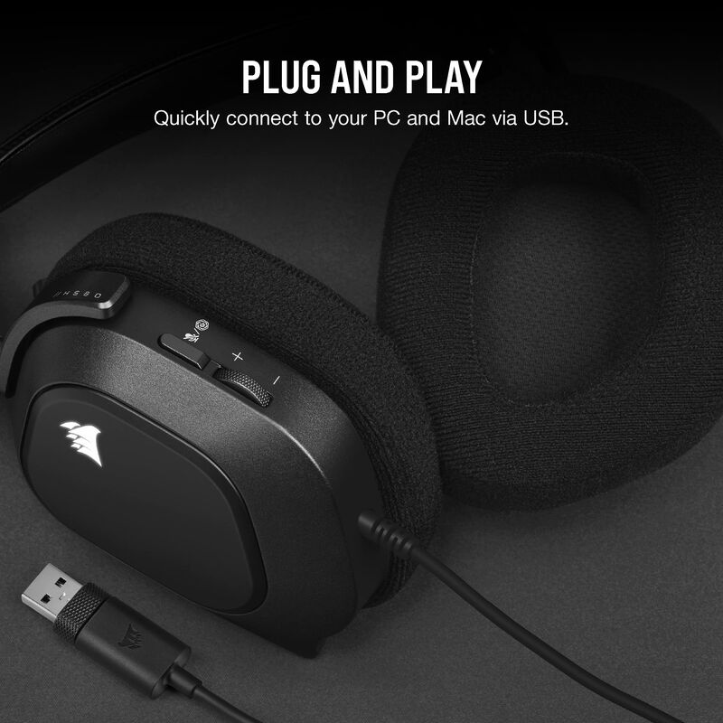 Auriculares Para Juegos Corsair Hs80 Rgb Usb Co... image number null