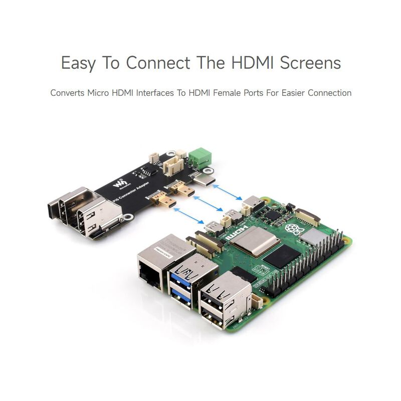Adaptador Waveshare Micro Hdmi A Hdmi Para Rasp... image number null