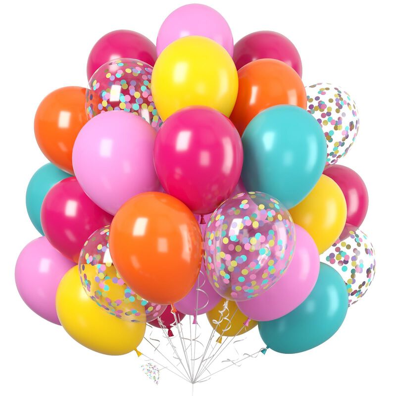 Set De 60 Globos Coloridos Arco&iacute;ris Paready image number null