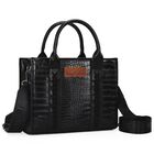Bolso De Mano Montana West Wrangler Para Mujer, Estampado De Cocodrilo Negro