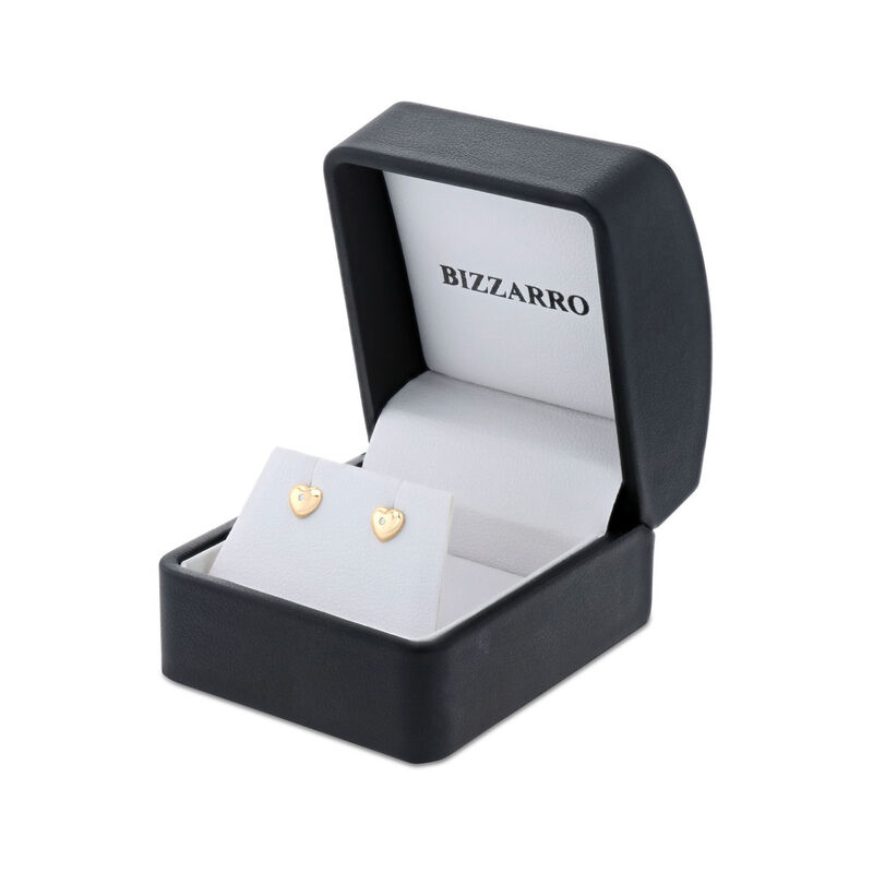 Broqueles De Corazon En Oro Amarillo 14K Con Zi... image number null