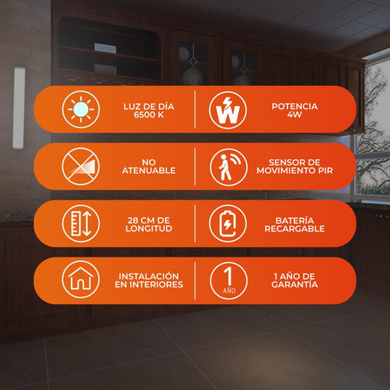 L&aacute;mpara Led Emergencia Recargable Cl&oacute;set Pasill... image number null