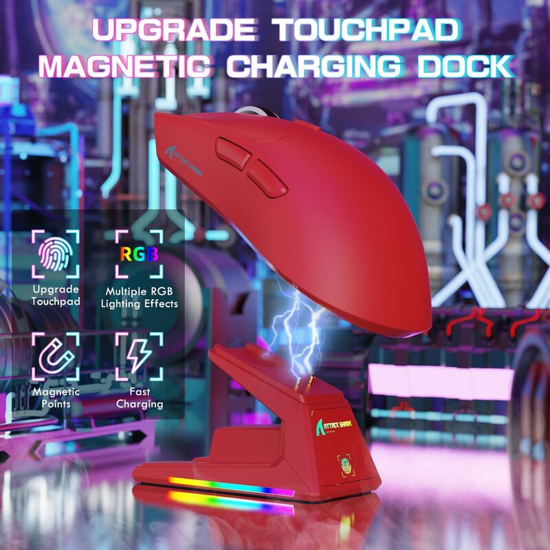 Rat&oacute;n Gaming Attack Shark X1 Inal&aacute;mbrico 40000 ... image number null