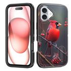 Funda BFUKVOU para iPhone 17 de 6,3" con Soporte y Estampado de Ave Cardinal