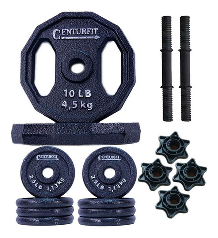 Kit de Pesas de 40lbs Mancuernas Discos Negro C... image number null