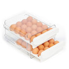 Organizador de 40 Huevos con 2 Cajones para el Refrigerador y Cocina, Redlemon, Color Transparente, 83620