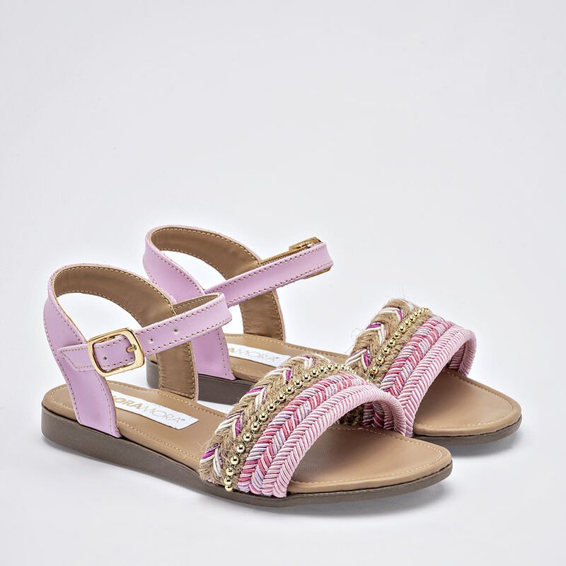Moramora Sandalia para ni&ntilde;a rosa beige image number null