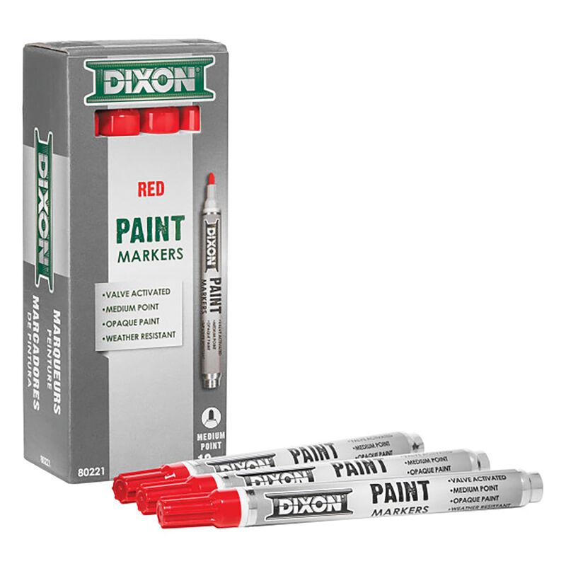 Marcadores De Pintura Dixon Rojo, Pack De 12, P... image number null