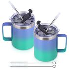 Juego De 2 Tazas De Caf&eacute; Volhoply 355 ml &ndash; Morado Y Verde