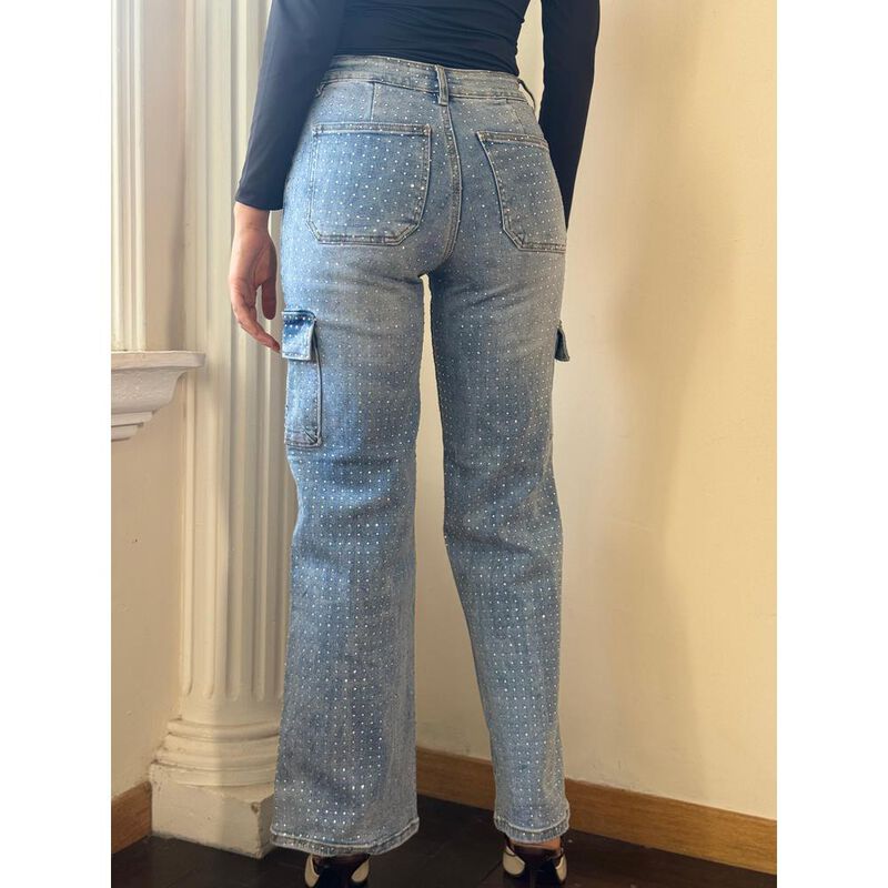 Pantal&oacute;n cargo brillos image number null