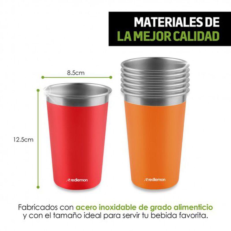 Vasos De Acero Inoxidable 470 Ml 6 Pzs image number null
