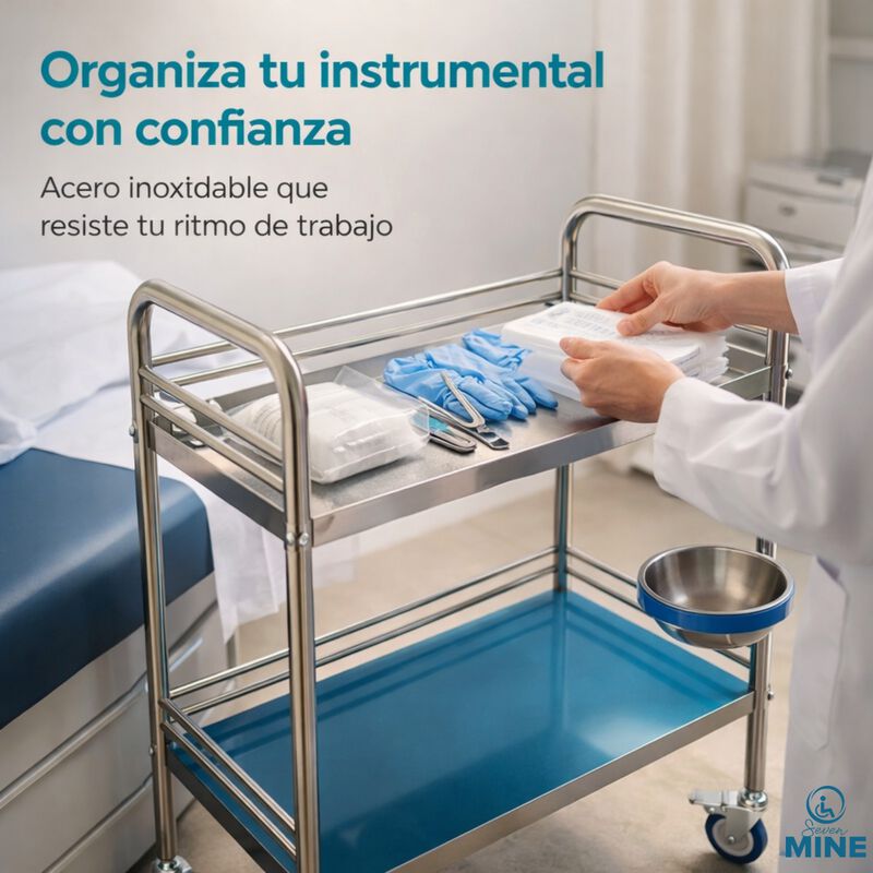 Mesa Pasteur Acero Inoxidable Con Taz&oacute;n Lateral... image number null