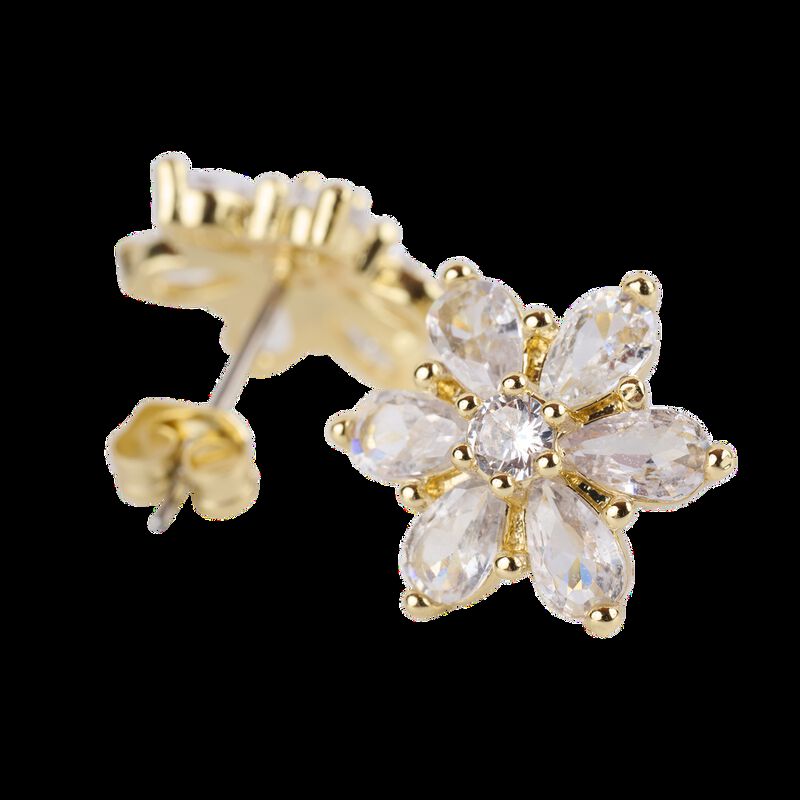 Aretes Mujer Oro 14k Zirconia C&uacute;bica Regalos Na... image number null