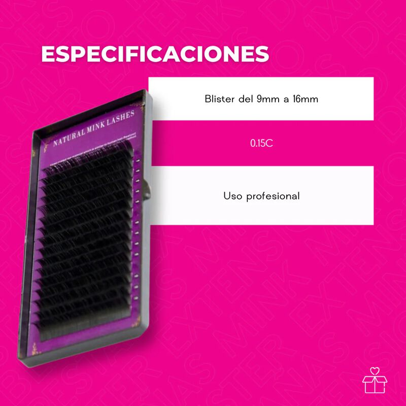 Blister Extensiones Pesta&ntilde;as Mink Mixto 1x1 image number null