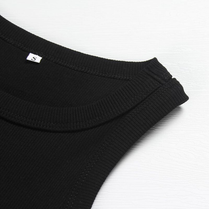 Top Sin Mangas GEMBERA Negro De Punto Acanalado image number null