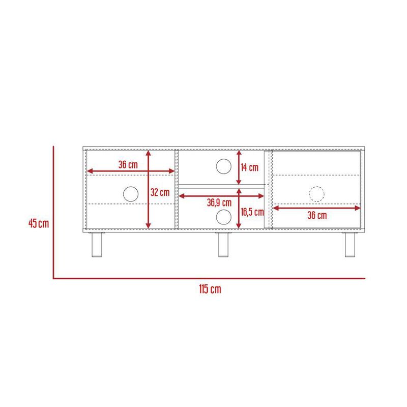 Mesa para Tv Sory, Nogal, Para Tv para 45 Pulga... image number null