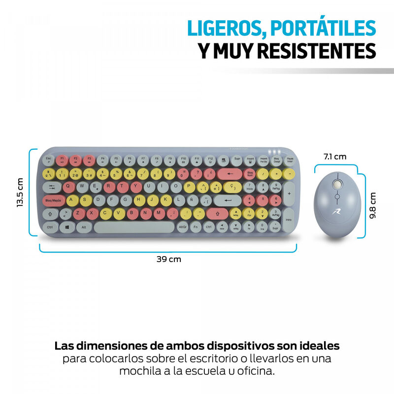 Teclado y Mouse Inalámbrico Retro con Receptor ... image number null