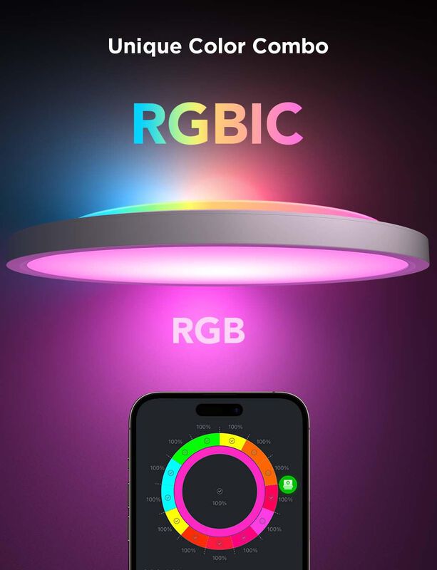 L&aacute;mpara De Techo Govee Smart Rgbic Led 2400lm 1... image number null