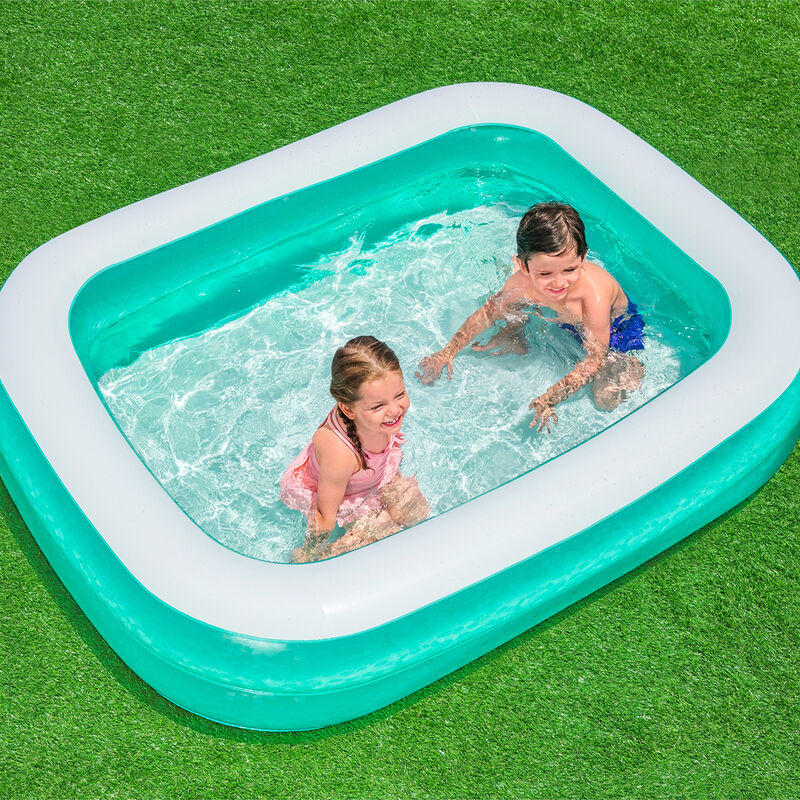 Alberca Inflable Rectangular 2 Anillos Lisa Azu... image number null