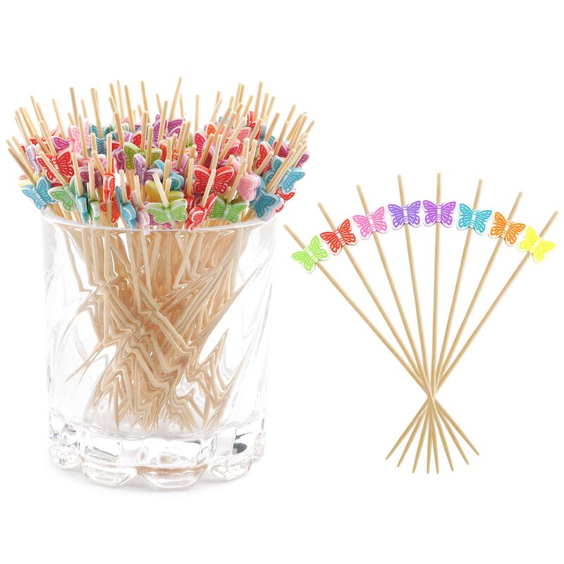 Palillos de C&oacute;ctel HQIOA de Bamb&uacute; - 100 Unidade... image number null