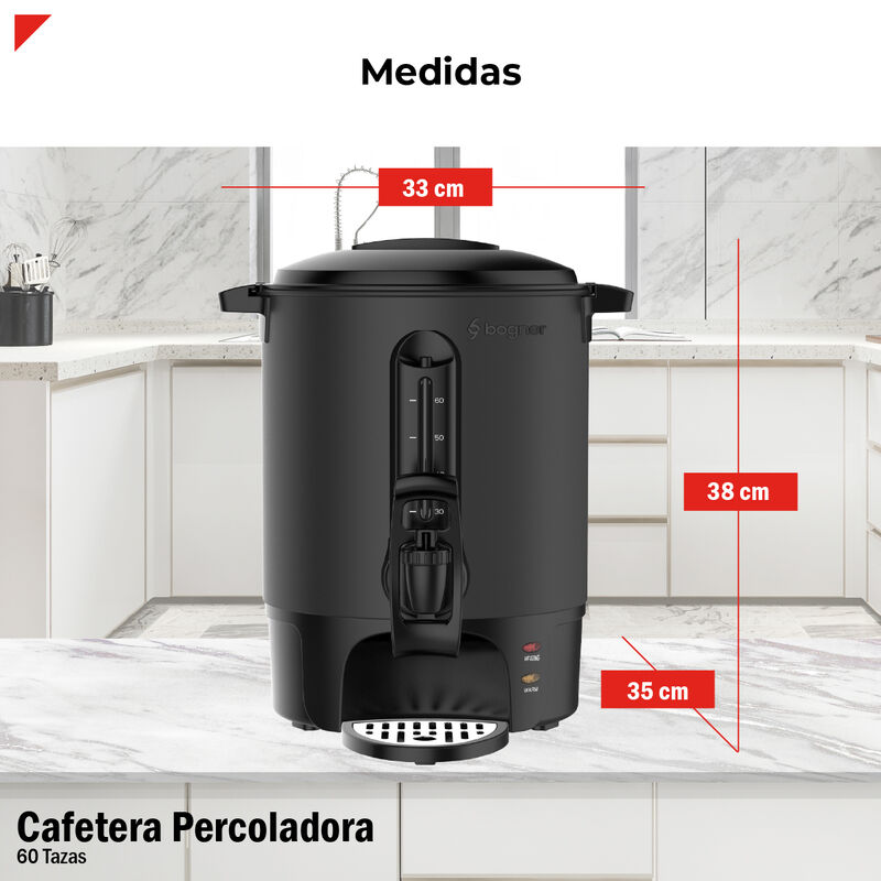 Bogner Cafetera Percoladora Acero Inox 60 Tazas... image number null