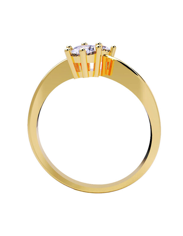 Anillo de Compromiso en Oro Amarillo 14K con Ci... image number null