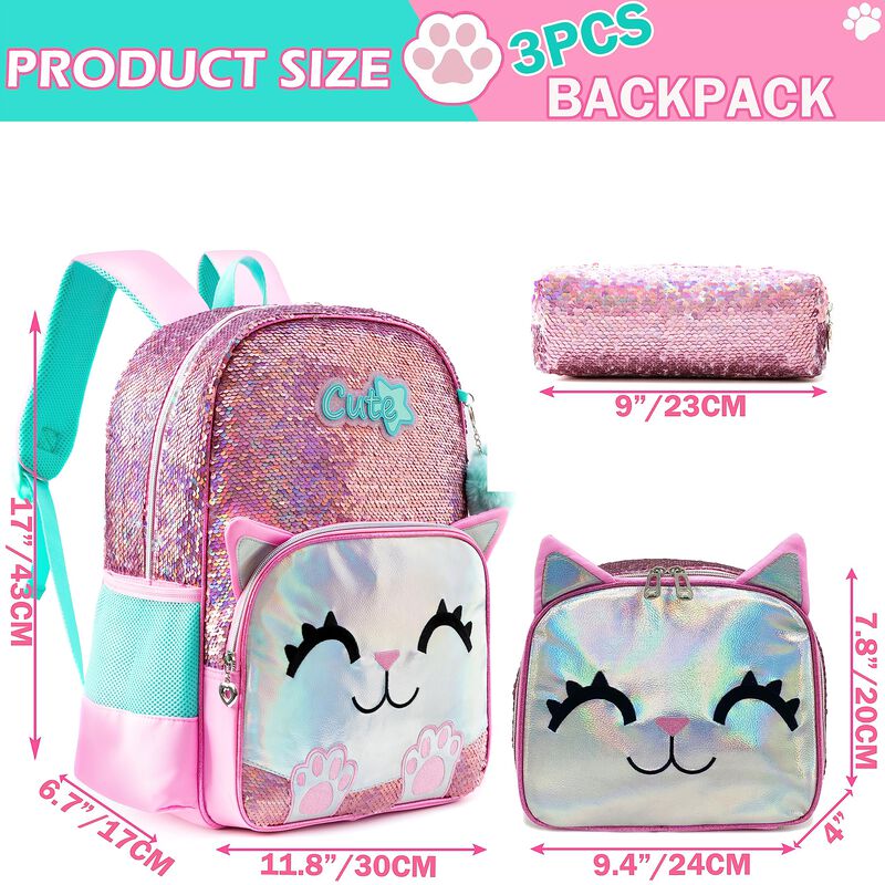 Mochila Meetbelify Con Forma De Gato Rosa Para ... image number null