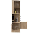 Bar Esquinero Celeste, con Espacio Porta Copas, Color Beige