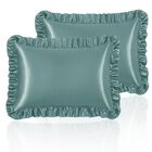 Juego De 2 Fundas De Almohada Homiest Tama&ntilde;o King Verde Salvia Con Volante