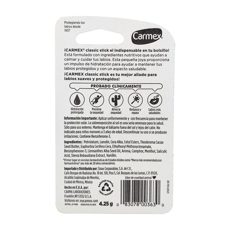Carmex Classic 15 Fps 4.25 Gramos image number null